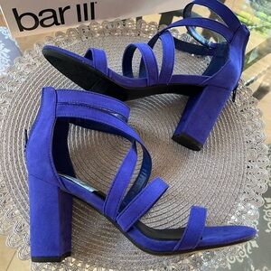 Bar III Blue Strappy Stiletto Heels